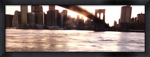 Framed Manhattan and the Brooklyn Bridge Print