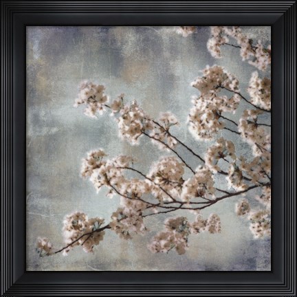 Framed Aqua Blossoms I Print