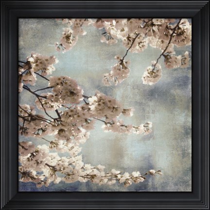 Framed Aqua Blossoms II Print