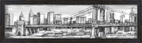 Framed Pen &amp; Ink Cityscape I Print