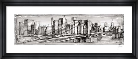 Framed Pen &amp; Ink Cityscape II Print