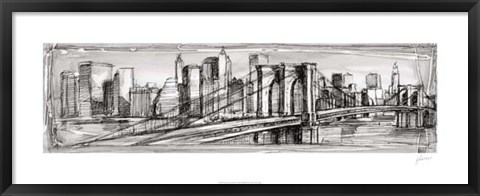 Framed Pen &amp; Ink Cityscape II Print