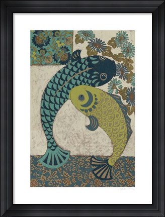 Framed Koi Ornament I Print