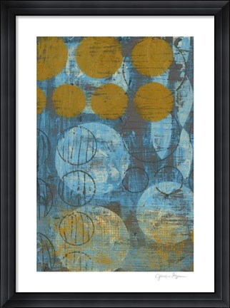 Framed Textured Circles I Print