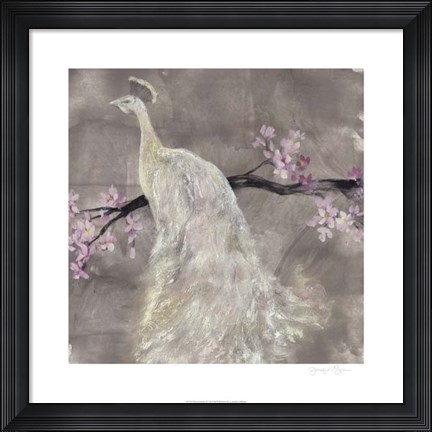 Framed Peacock Serenity II Print