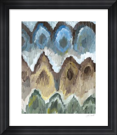 Framed Flame Stitch Pattern II Print
