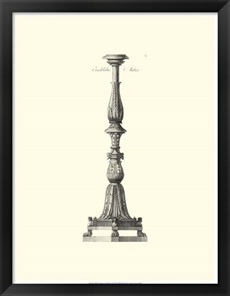 Framed B&amp;W Antique Candlestick II Print