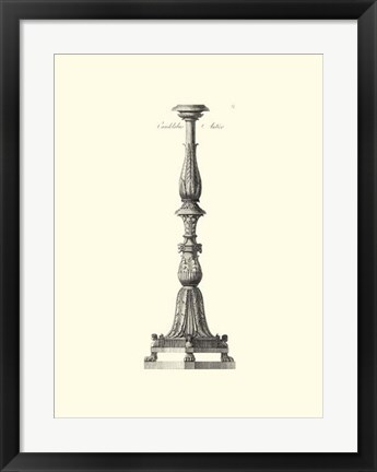 Framed B&amp;W Antique Candlestick II Print