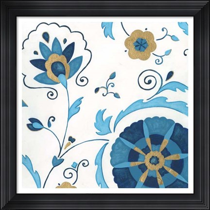 Framed Non-Embellished Gilded Indigo IV Print