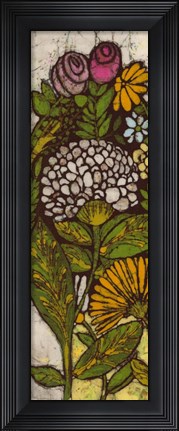 Framed Batik Flower Panel I Print