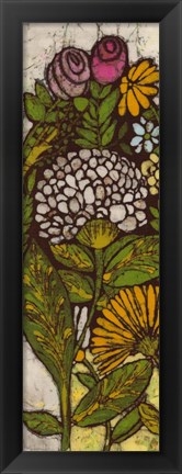 Framed Batik Flower Panel I Print