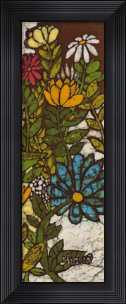 Framed Batik Flower Panel II Print