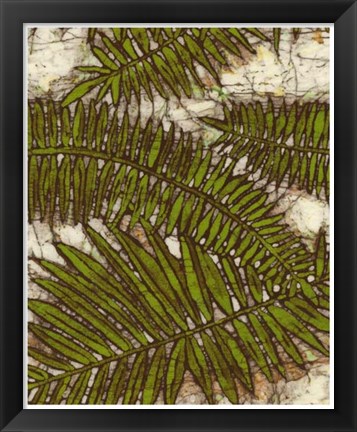 Framed Batik Frond I Print