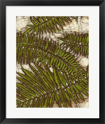 Framed Batik Frond I Print