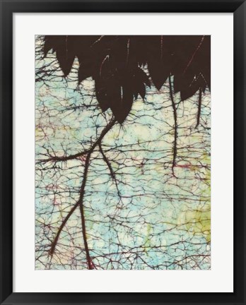 Framed Batik Hanging Leaves II Print