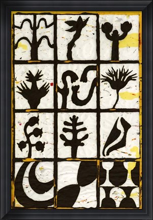 Framed Black Botanical 12-Patch Print