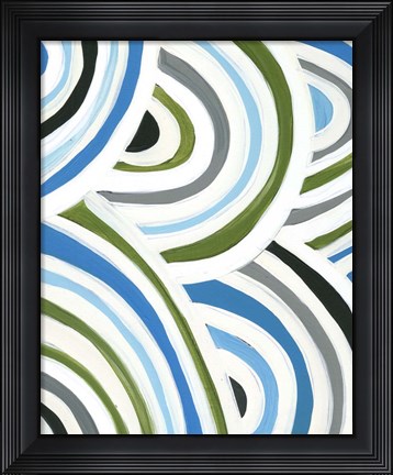 Framed Swirly Bob I Print