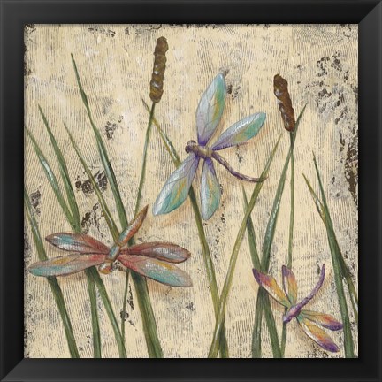 Framed Dancing Dragonflies I Print