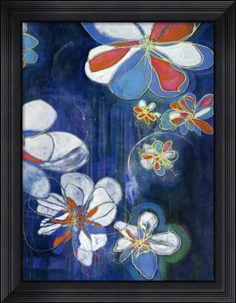 Framed Night Blooms II Print