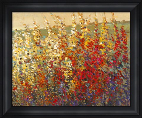 Framed Field of Spring Flowers I Print