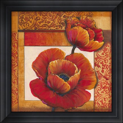 Framed Poppy Pattern I Print