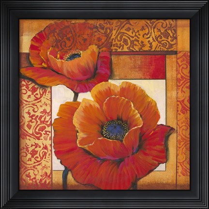Framed Poppy Pattern II Print