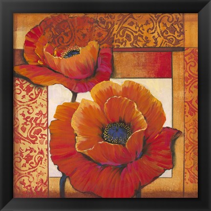 Framed Poppy Pattern II Print