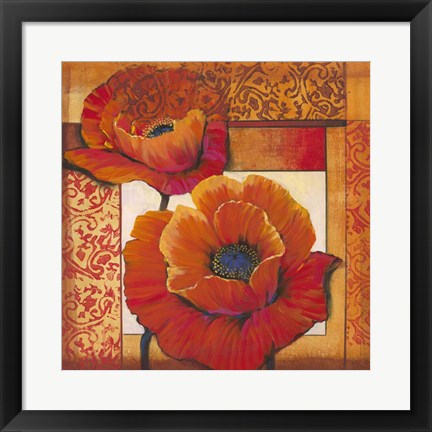 Framed Poppy Pattern II Print