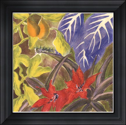 Framed Tropical Monotype I Print