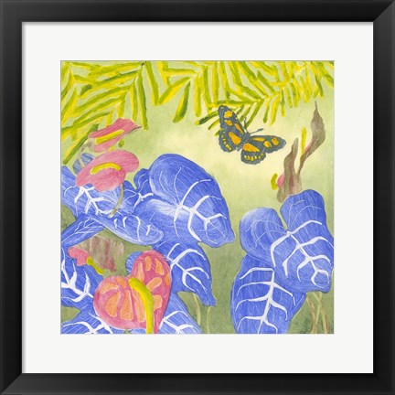 Framed Tropical Monotype III Print