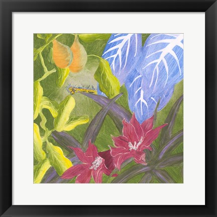 Framed Tropical Monotype V Print