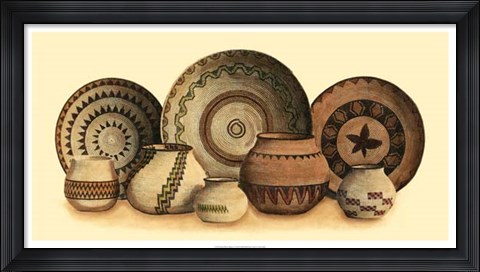 Framed Hand Woven Baskets V Print