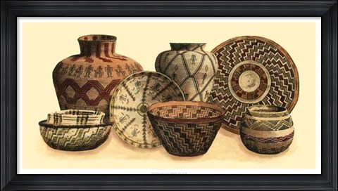 Framed Hand Woven Baskets VI Print