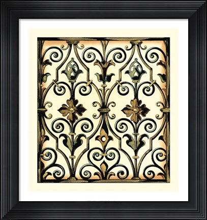 Framed Ironwork I - no crackle Print