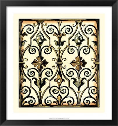 Framed Ironwork I - no crackle Print