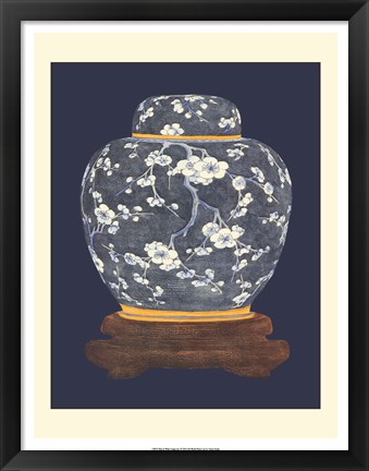 Framed Blue &amp; White Ginger Jar I Print