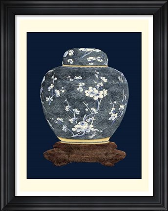 Framed Blue &amp; White Ginger Jar II Print