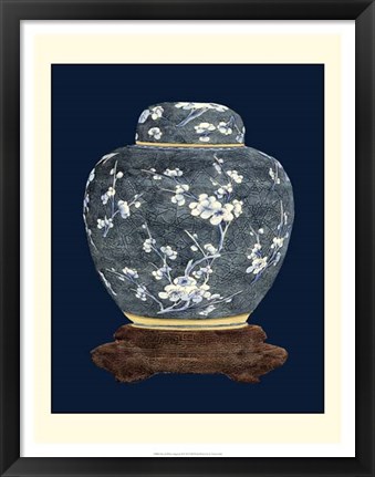 Framed Blue &amp; White Ginger Jar II Print