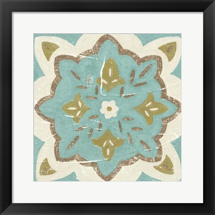 Framed Rustic Tiles II Print