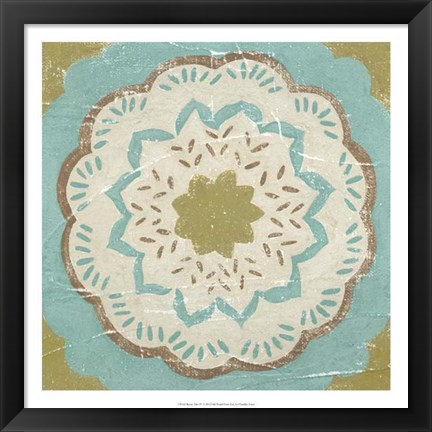 Framed Rustic Tiles IV Print