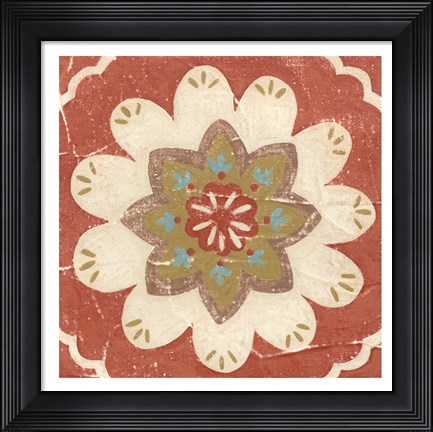 Framed Rustic Tiles V Print