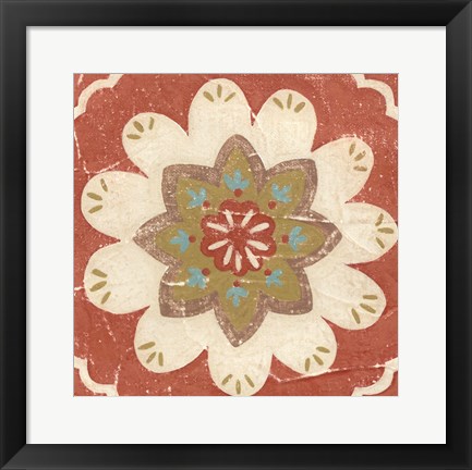 Framed Rustic Tiles V Print