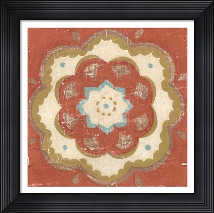 Framed Rustic Tiles VI Print