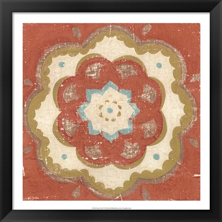 Framed Rustic Tiles VI Print