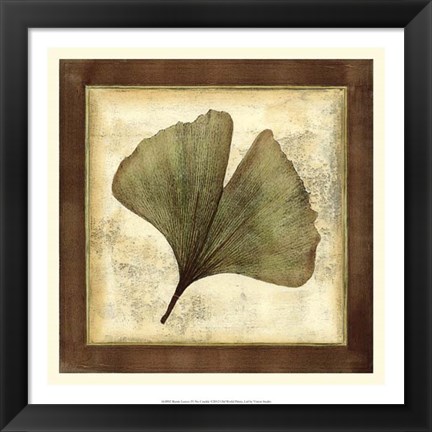 Framed Rustic Leaves IV - No Crackle Print