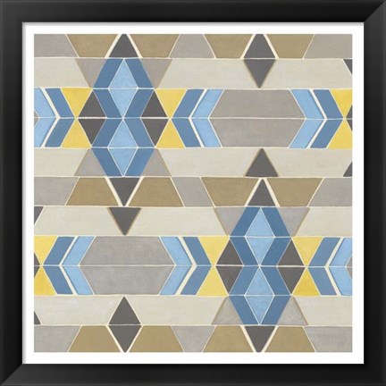 Framed Blue and Yellow Geometry II Print