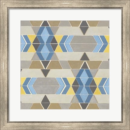 Framed Blue and Yellow Geometry II Print