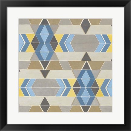 Framed Blue and Yellow Geometry II Print