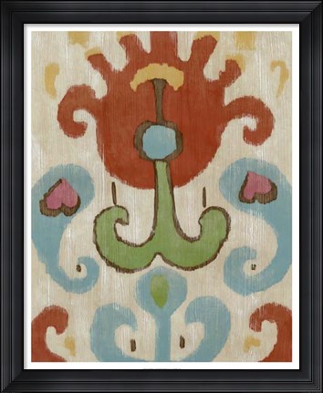 Framed Tribal Ikat I Print