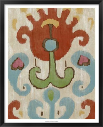 Framed Tribal Ikat I Print